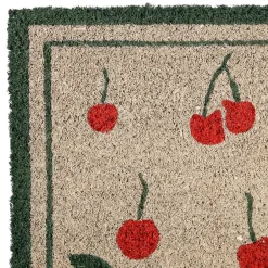 Paillasson cerise en coco gris et rouge 73x43 - Cerise