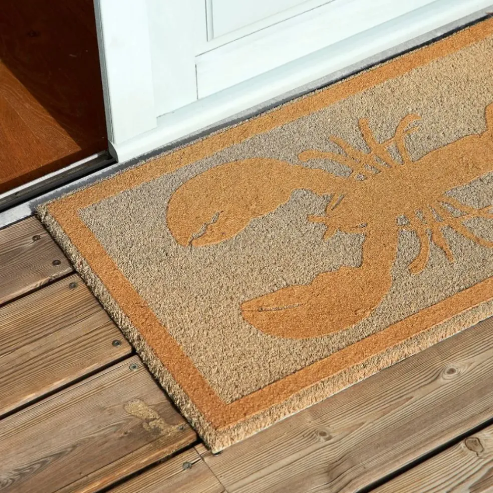 Paillasson homard en coco naturel 73x43cm - Homard