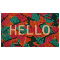Paillasson "hello" en coco multicolore 73x43cm - Seguia