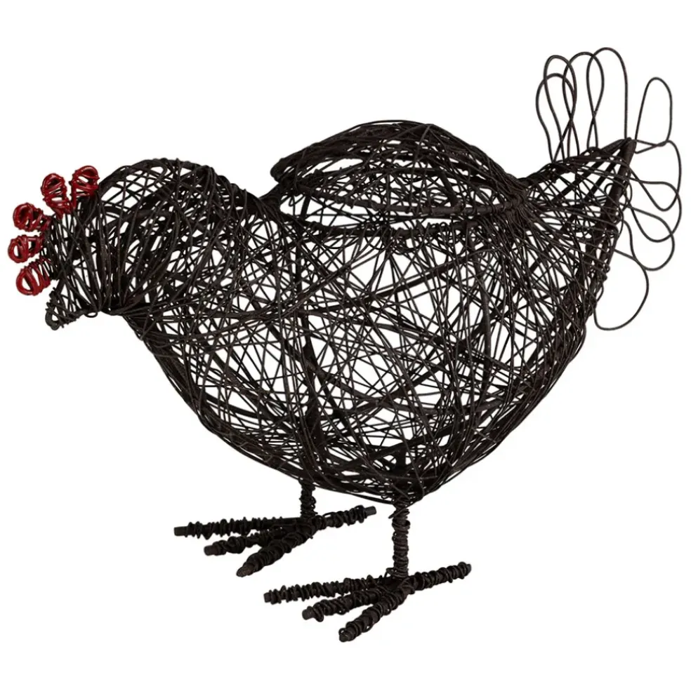 Panier coq en fer noir - Campagne