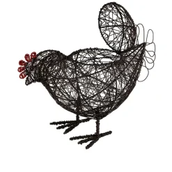 Panier coq en fer noir - Campagne