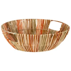 Panier en raphia et rotin multicolore d37cm - Seguia