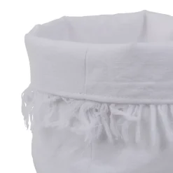 Panière à pain en coton blanc d18cm - Nalia