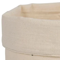 Panière à pain en coton écru et vert d15cm - Paya