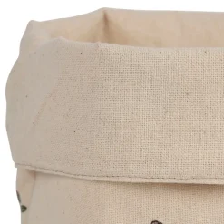 Panière à pain en coton naturel et vert d15cm - Juline