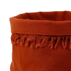 Panière à pain en coton terracotta d18cm - Nalia