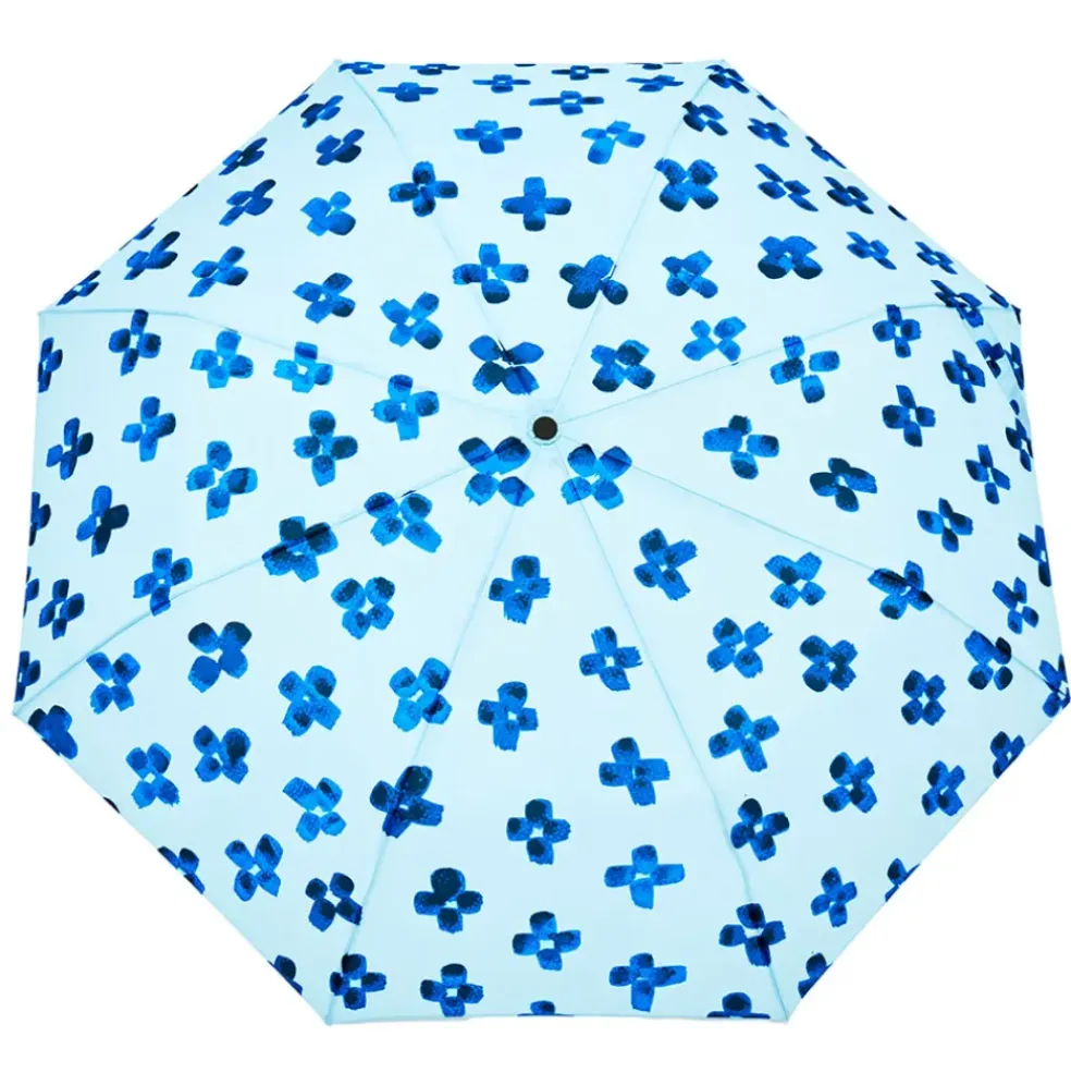 Parapluie compact manche tête de canard floral rain