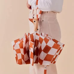 Parapluie compact manche tête de canard peanut butter checkers