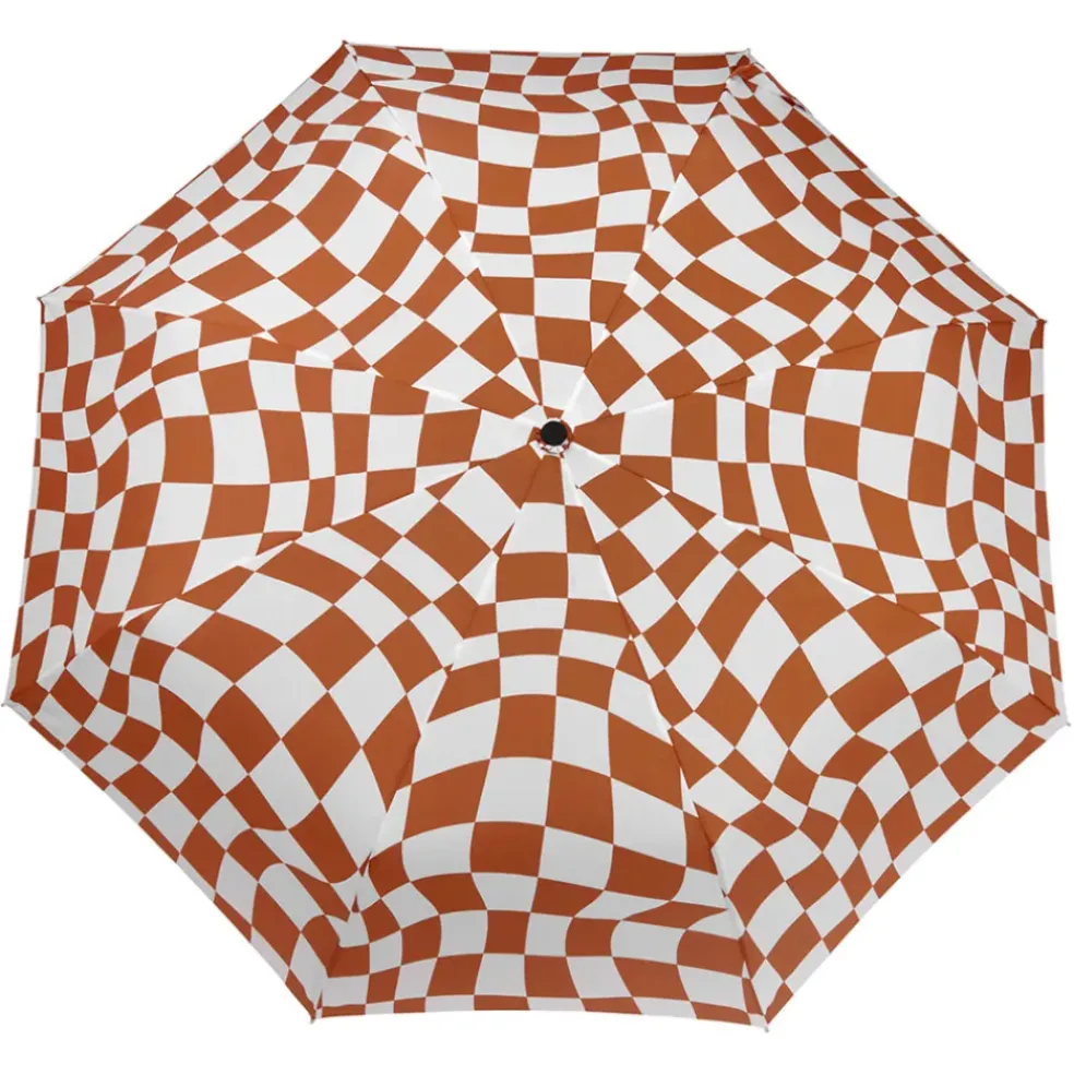 Parapluie compact manche tête de canard peanut butter checkers