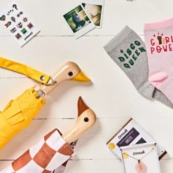 Parapluie compact manche tête de canard peanut butter checkers