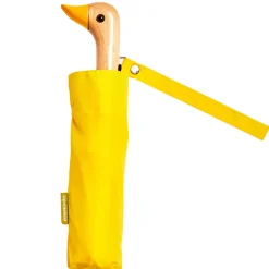 Parapluie compact manche tête de canard jaune