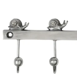 Patere 3 crochets escargot argenté 10x6x2cm laiton
