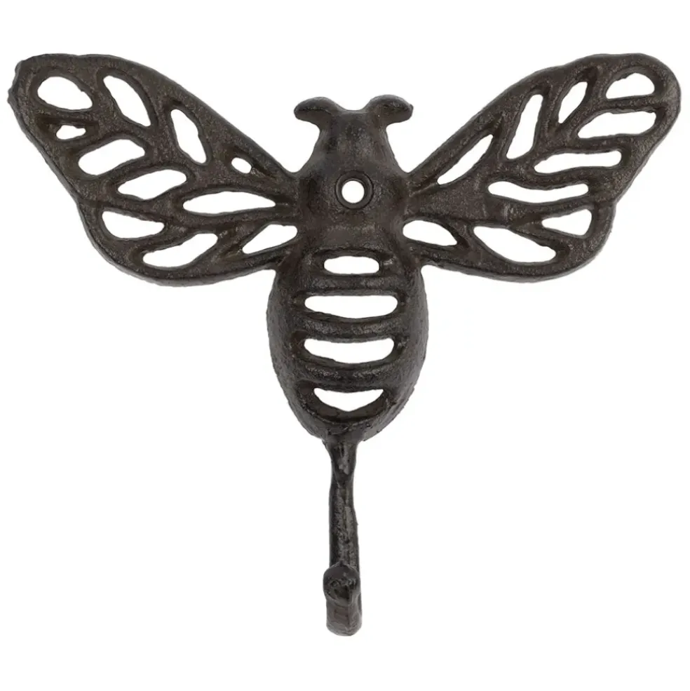 Patere abeille en fonte brun - Abeille