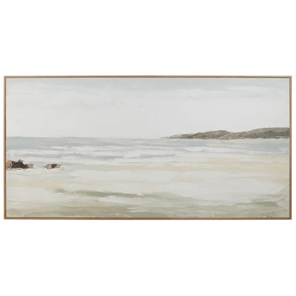 Peinture encadrée estran beige 140x70cm