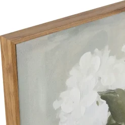 Peinture encadrée hortensias blancs 80x80cm