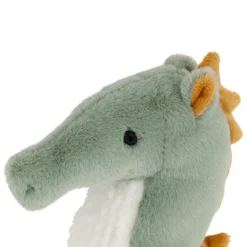 Peluche hippocampe en tissu vert