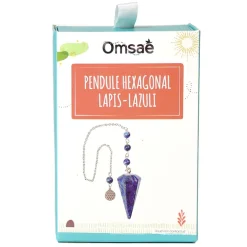 Pendule hexagonal en lapis-lazuli et charm fleur de vie
