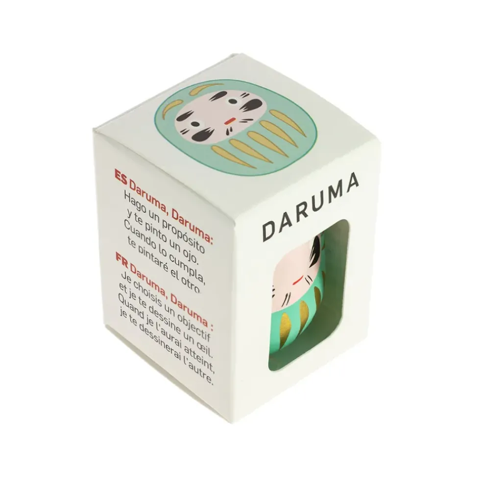 Petit daruma turquoise réussite scolaire