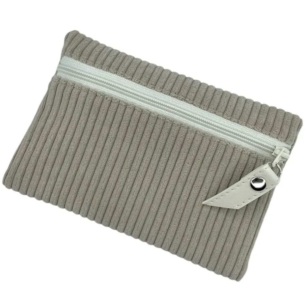 Petite pochette en velours taupe