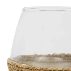 Photophore en jute naturel et verre - ourea