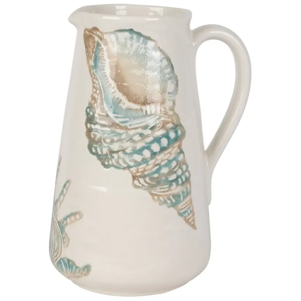 Pichet en faïence bleu et beige 5l - Bord De Mer