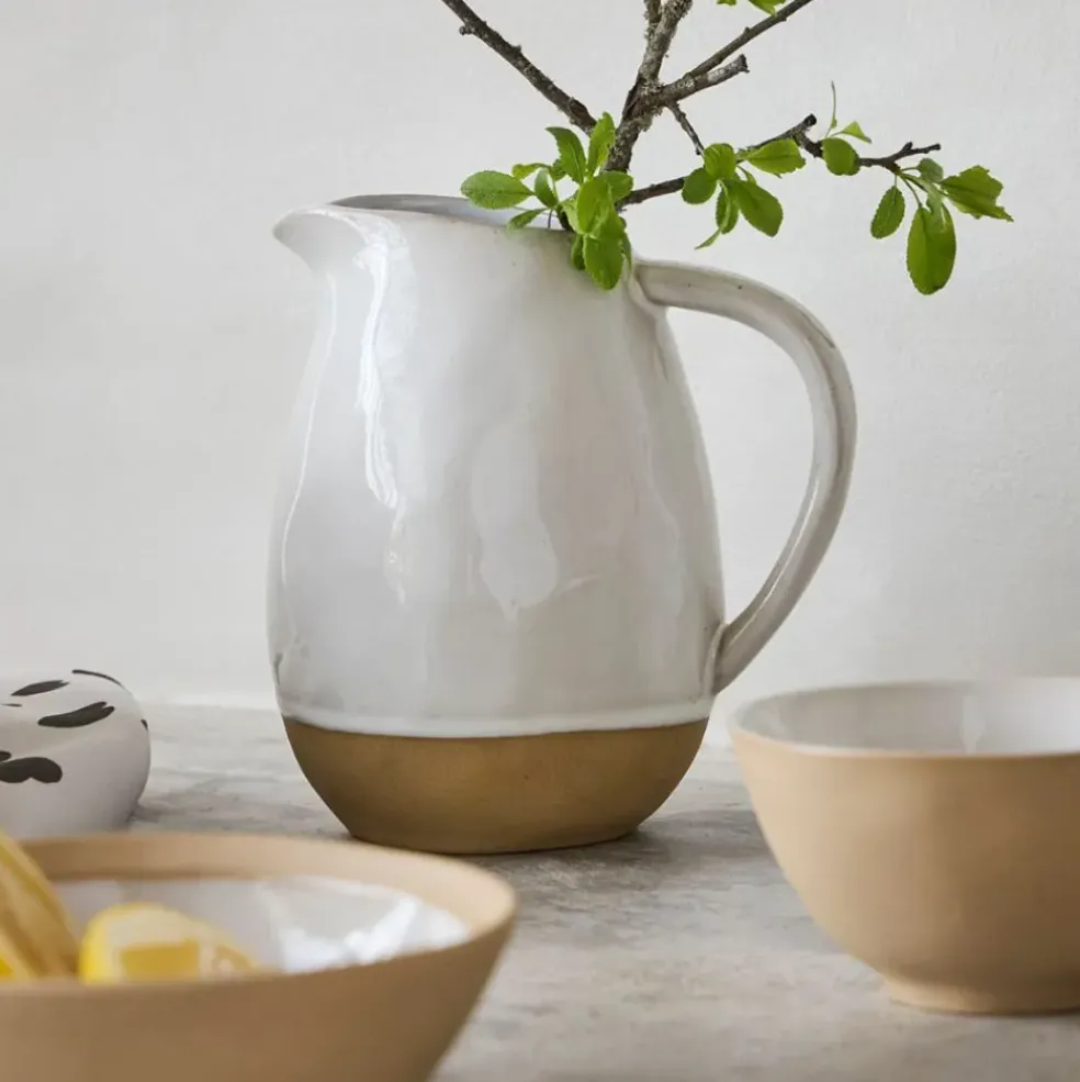 Pichet en grès blanc 1.9L - Jade