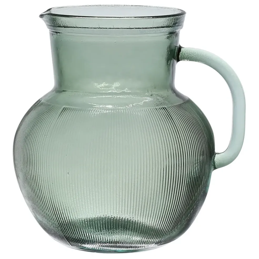 Pichet en verre recyclé sablé sauge 2.3l - Aheli