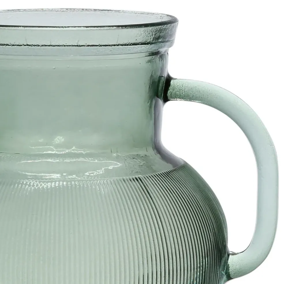 Pichet en verre recyclé sablé sauge 2.3l - Aheli