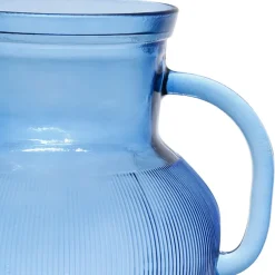 Pichet en verre recyclé sablé bleu 2.3l - Aheli