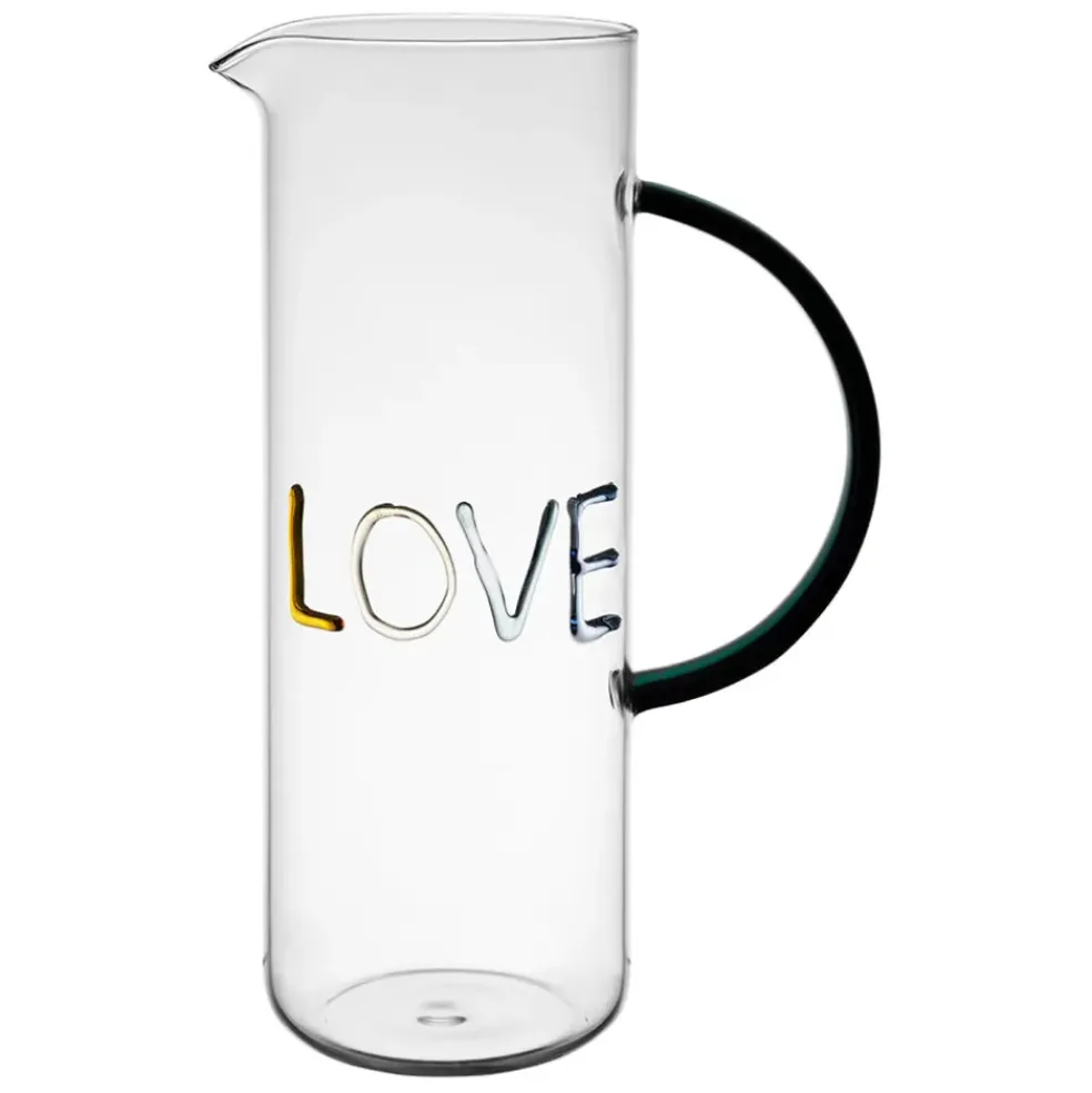 Pichet love en verre multicolore 1l - Colorea