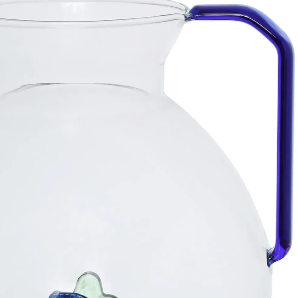 Pichet poisson en verre borosilicate bleu 1.7l - Océan