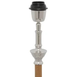 Pied lampe en aluminium et manguier h60cm argent - chaveny