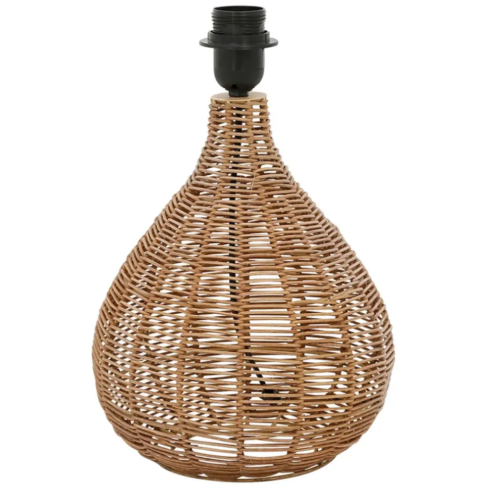Pied lampe en rotin et fer naturel h35cm - Brasil