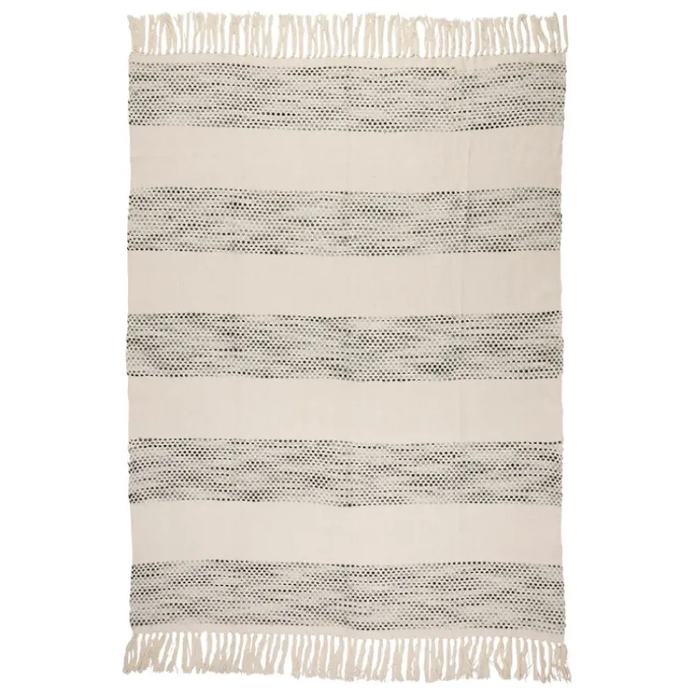 Plaid courba gris 170x130cm en coton et acrylique