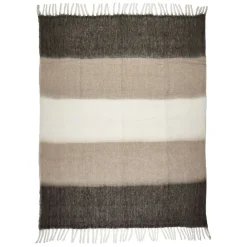 Plaid en acrylique et laine taupe 130x170cm - Selestina
