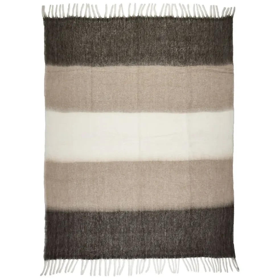 Plaid en acrylique et laine taupe 130x170cm - Selestina