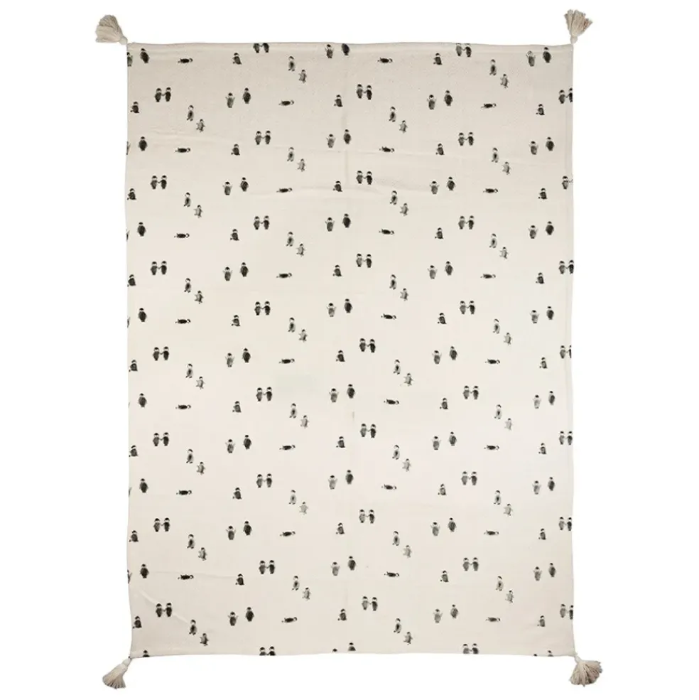 Plaid en coton écru et beige - Banquise