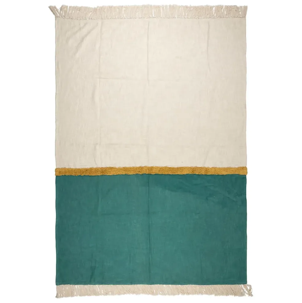 Plaid en coton émeraude 170x130cm - Neo
