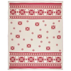 Plaid en coton rouge 150x125cm - Noel