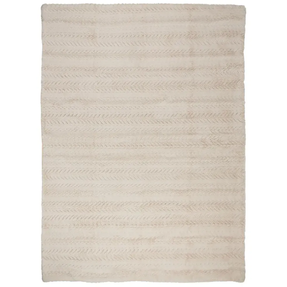 Plaid en tissu écru 170x130cm - Solene