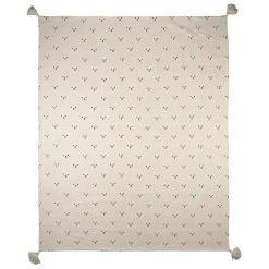 Plaid ours en coton ecru et beige 170x130cm - Songes