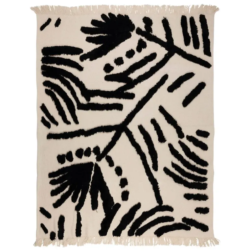 Plaid Tufte Noir et Blanc 170X130cm