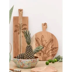 Planche à découper palmier en acacia naturel 70x20cm - Dalbert