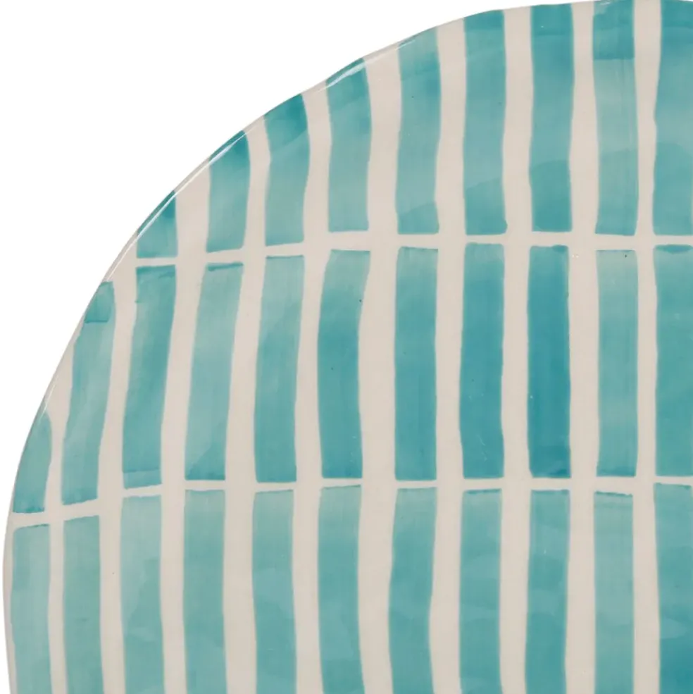 Plat en terre cuite turquoise d33cm - Lisia