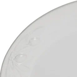 Plat ovale en faïence blanc 46.5x35.5cm - Olivier