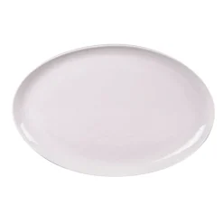 Plat ovale en porcelaine blanche 30x20cm - Ecume