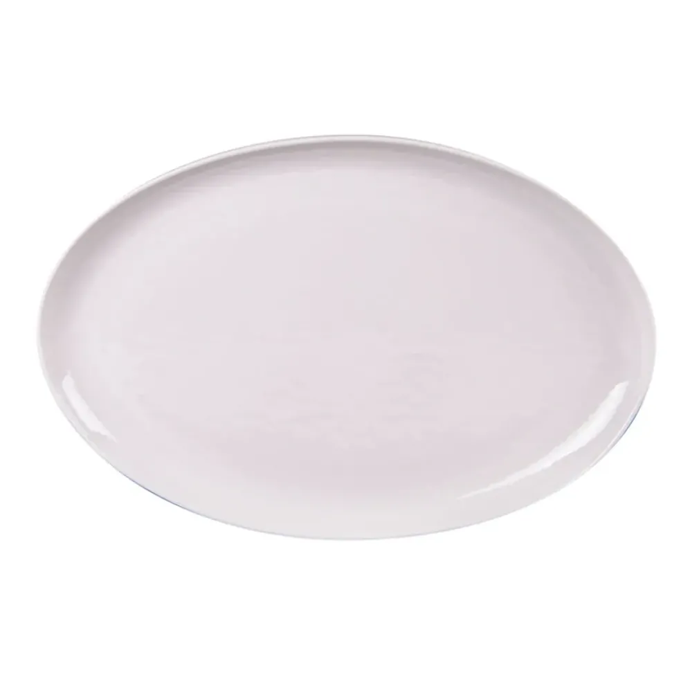Plat ovale en porcelaine blanche 30x20cm - Ecume