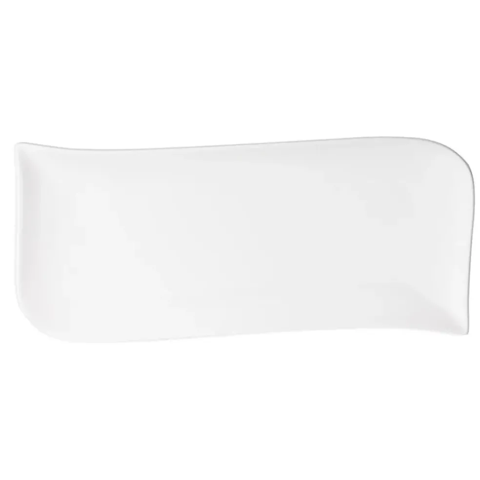 Plat rectangulaire en porcelaine blanc d32cm - melody