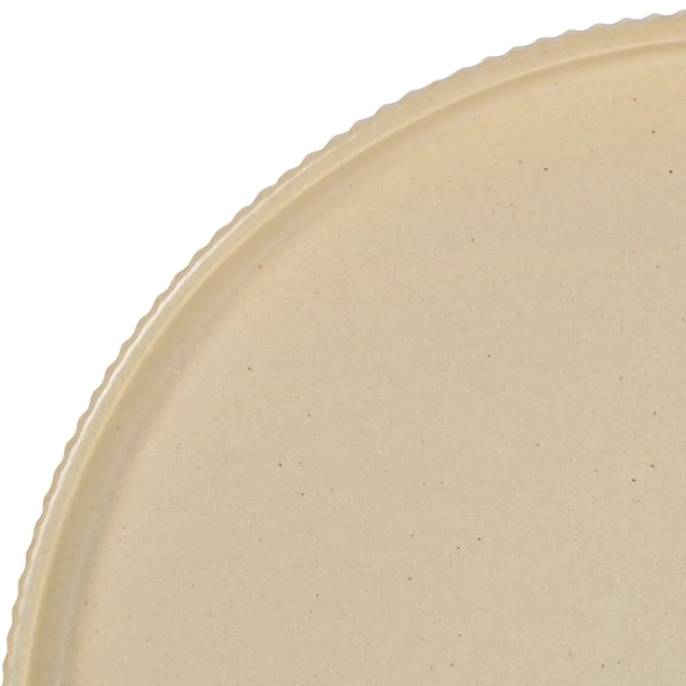 Plat rond en grès amande d33cm - Sweet Leaves