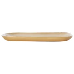 Plateau carré kaki et doré 16x16cm en fer - fleur classic